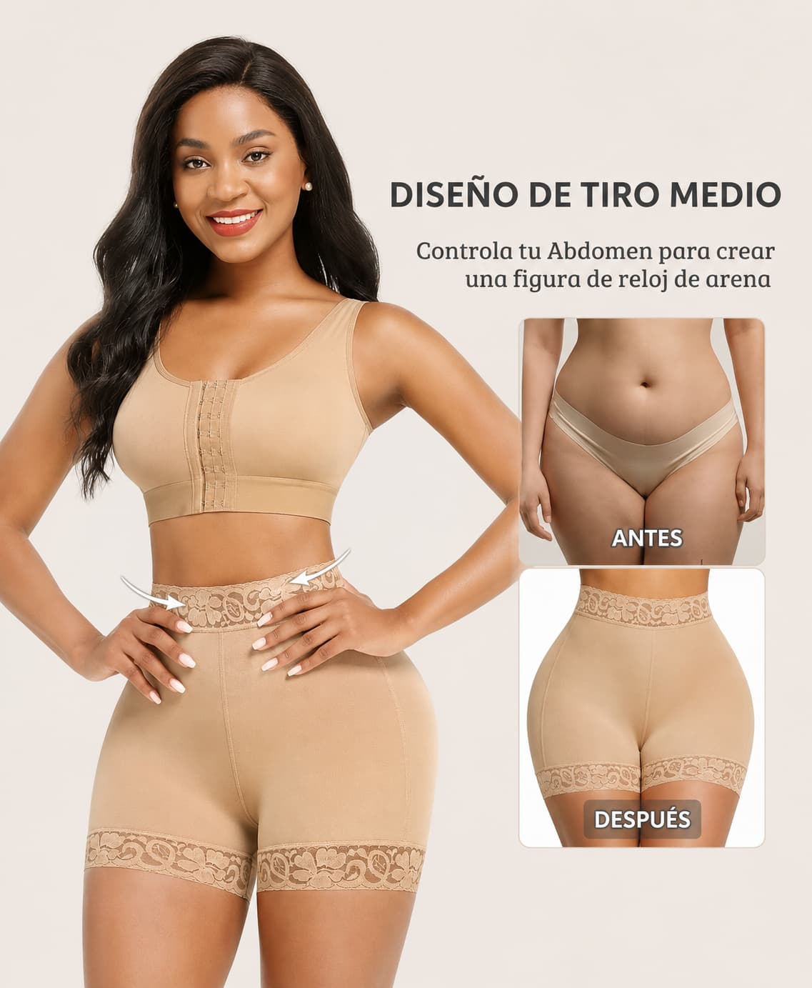 Short faja colombiana levanta glúteos