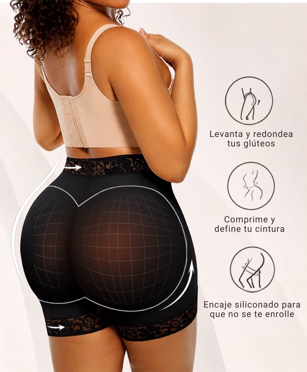Short faja colombiana levanta glúteos